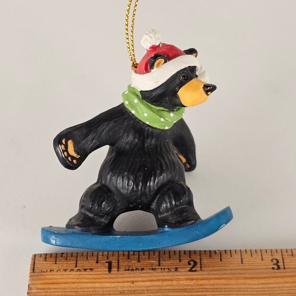Bearfoots Jeff Fleming Big Sky Carver Snowboarding Bear Ornament 2.75” Christmas - Picture 14 of 16